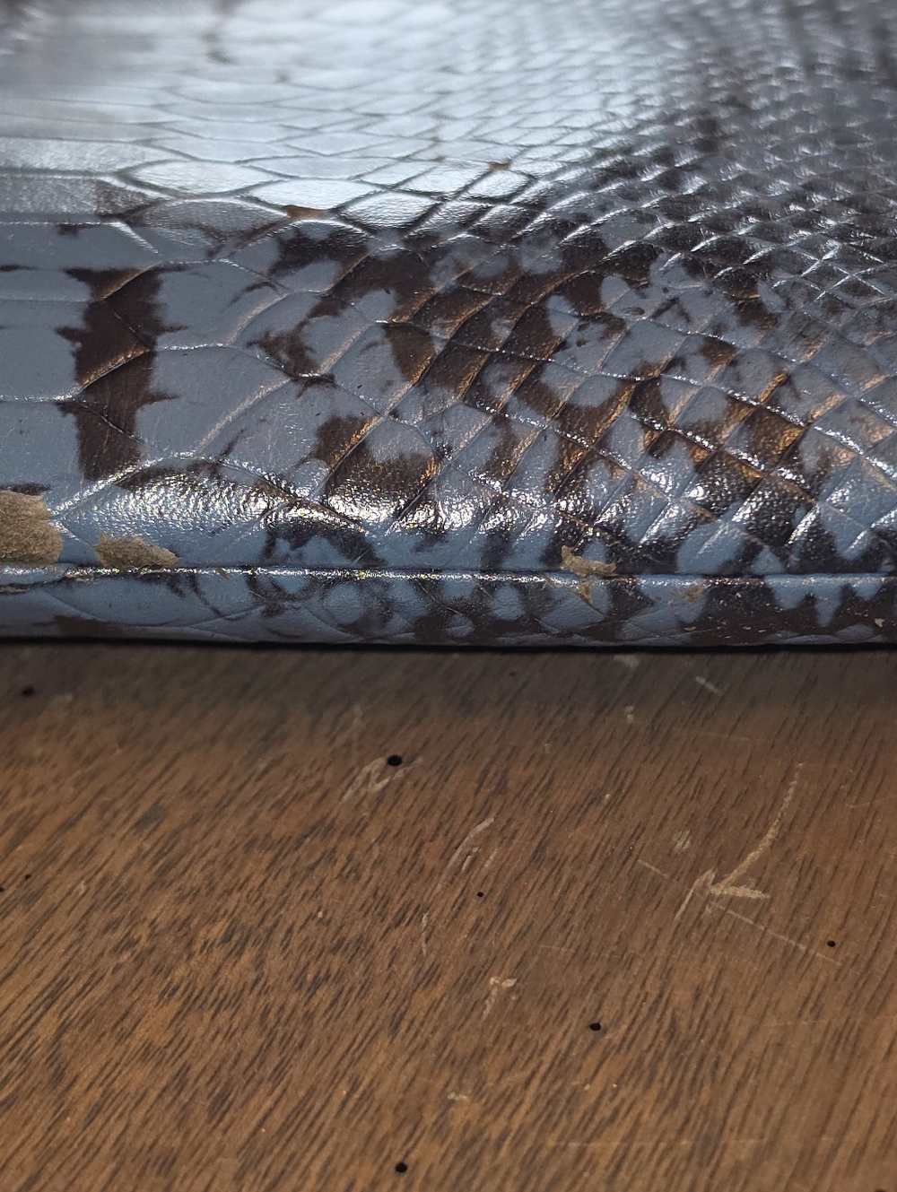 Coach Two Tone Blue Python Embossed Leather Crossbody - Picture 13 of 15